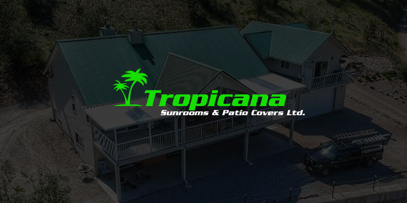 Tropicana Logo over dual patio cover