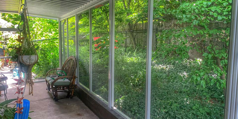 Patio enclosure with nature right out the window