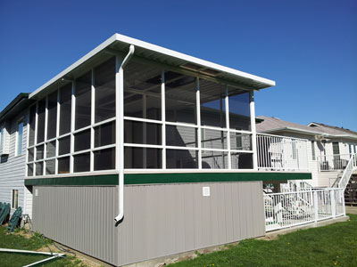 screen room installed on patio